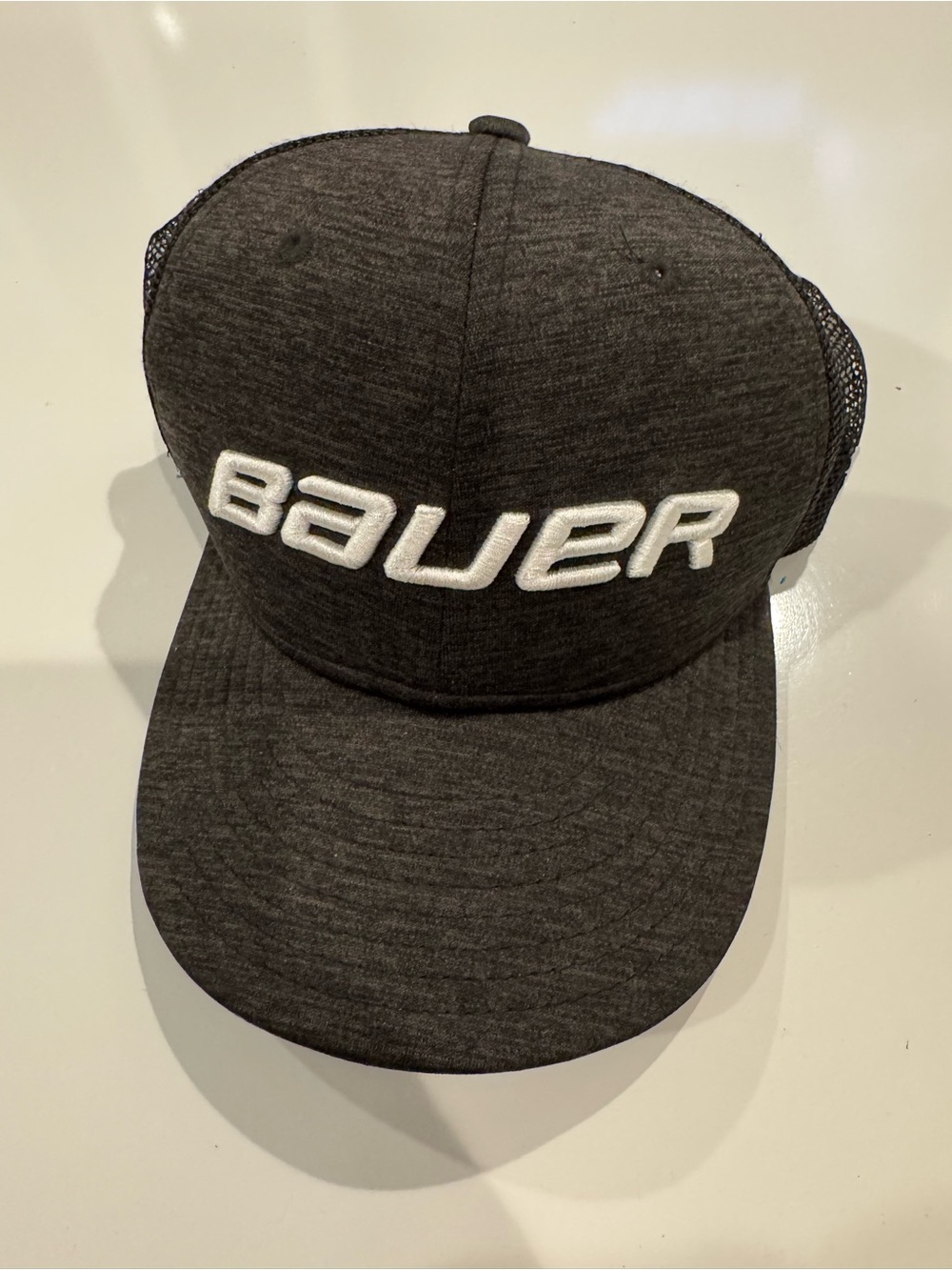 Bauer Hat Cap Fitted Youth Dark Grey Hockey Skates Snap Back Boys New Era